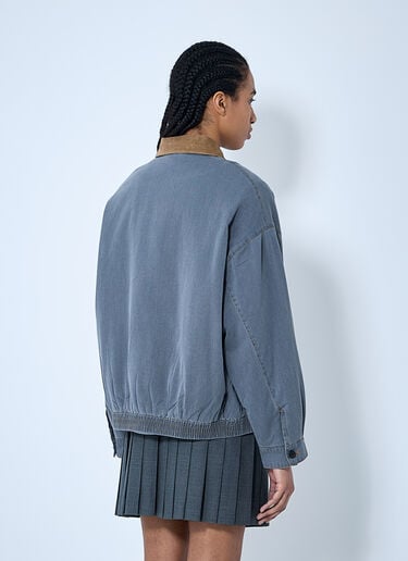 Chambray Jacket With Velvet Collar Miu Miu Chambray Jacket With Velvet Collar Grey miu0260064