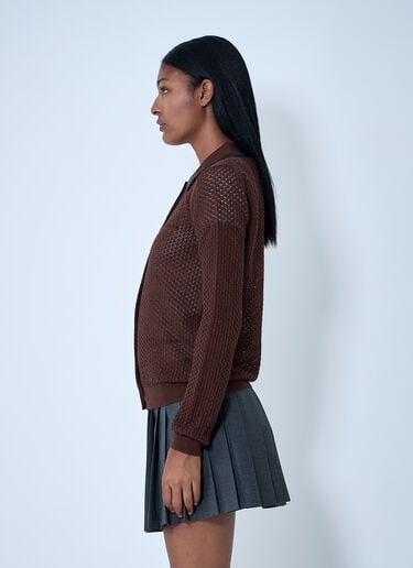 Open-Knit Cardigan Miu Miu Open-Knit Cardigan Brown miu0261001