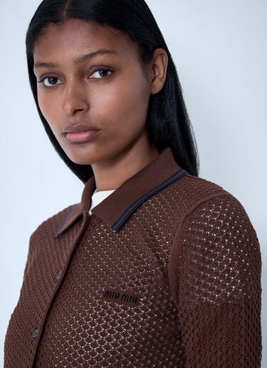 Open-Knit Cardigan Miu Miu Open-Knit Cardigan Brown miu0261001