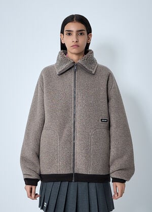 Miu Miu Cotton Fleece Jacket Beige miu0262016