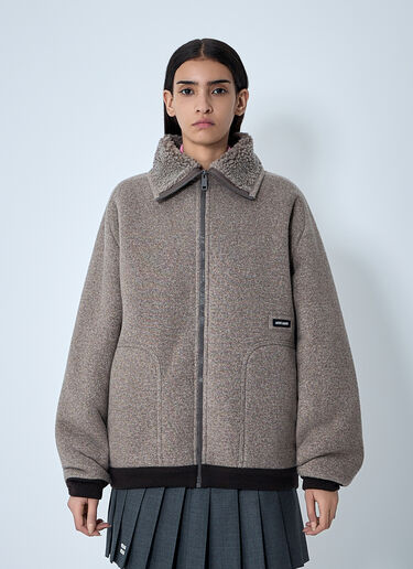Cotton Fleece Jacket Miu Miu Cotton Fleece Jacket Beige miu0262016