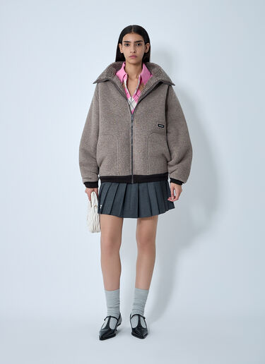 Cotton Fleece Jacket Miu Miu Cotton Fleece Jacket Beige miu0262016