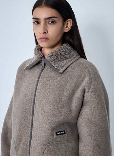 Cotton Fleece Jacket Miu Miu Cotton Fleece Jacket Beige miu0262016