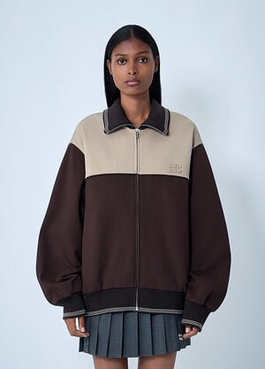 Miu Miu Contrast Panel Jacket Brown miu0262017