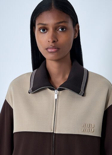 Contrast Panel Jacket Miu Miu Contrast Panel Jacket Brown miu0262017