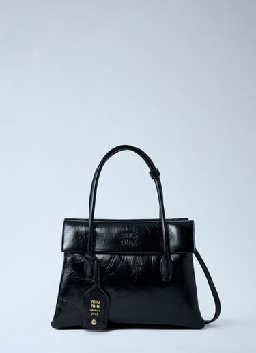Miu Miu Solitaire Patent Handbag Black miu0262019