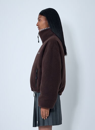 Zip-Up Fleece Jacket Miu Miu Zip-Up Fleece Jacket Dark Brown miu0262098