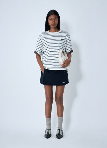 Logo Motif Mini Skirt Miu Miu Logo Motif Mini Skirt Blue miu0262102