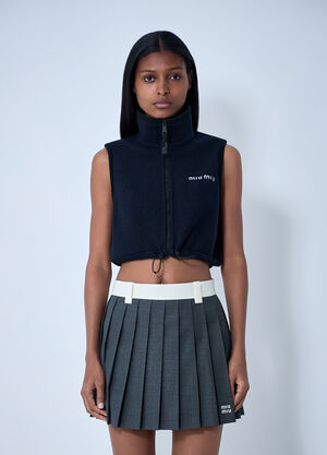 Miu Miu Logo Motif Gilet Blue miu0262104