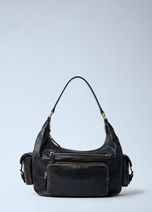 Miu Miu Pocket Leather Shoulder Bag Brown miu0262115