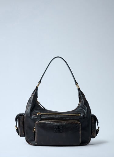 Pocket Leather Shoulder Bag Miu Miu Pocket Leather Shoulder Bag Brown miu0262115