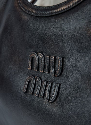 Leather Logo Motif Tote Bag Miu Miu Leather Logo Motif Tote Bag Brown miu0262118