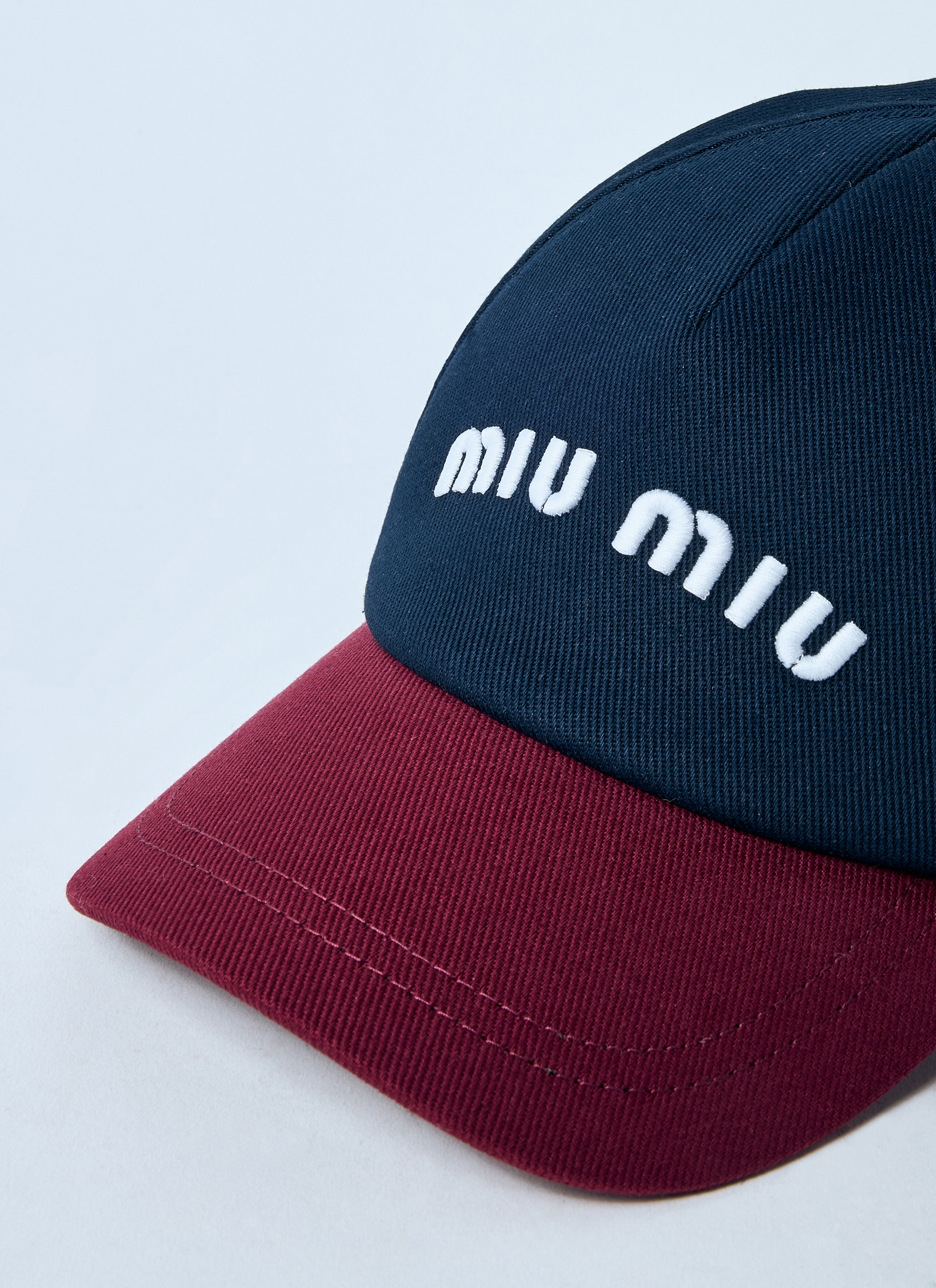 Miu Miu Men's' Logo Motif Baseball Cap in Navy | LN-CC®