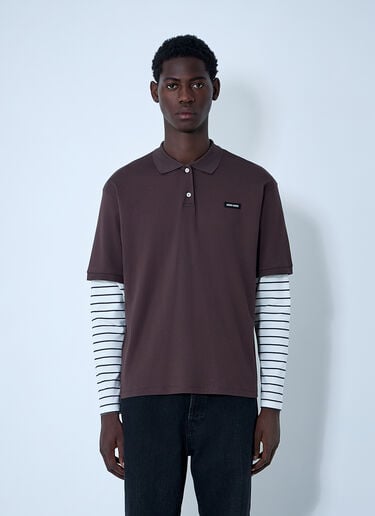 Logo Motif Polo Shirt Miu Miu Logo Motif Polo Shirt Brown miu0362004