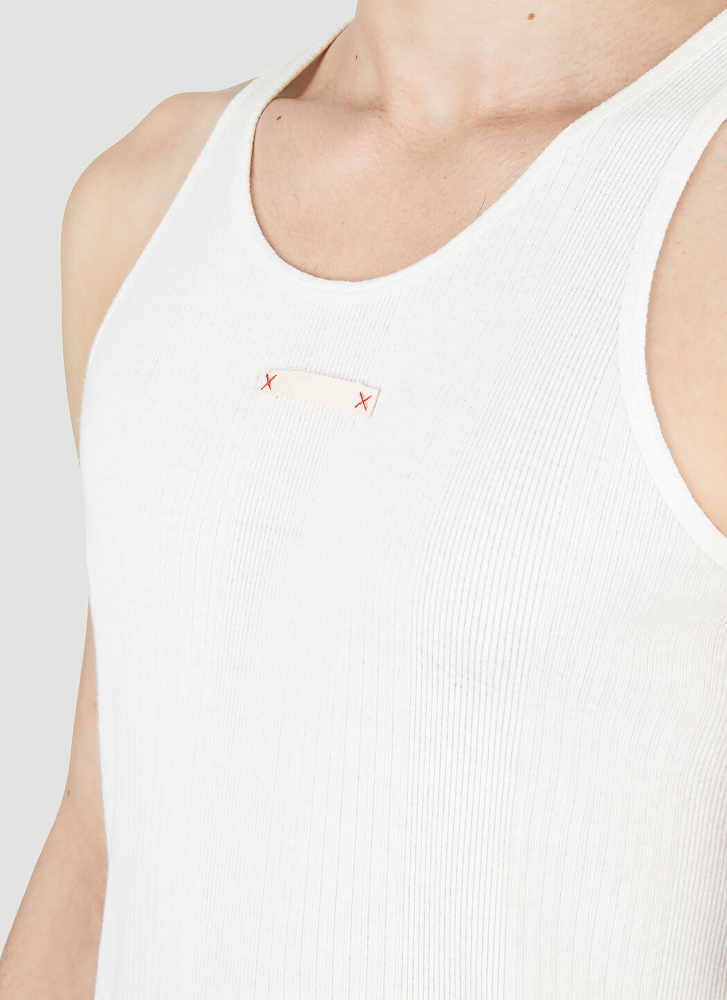 Maison Margiela Men's' Chest Patch Tank Top in White | LN-CC®