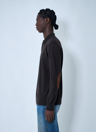 Wool Polo Shirt Maison Margiela Wool Polo Shirt Dark Brown mla0161004