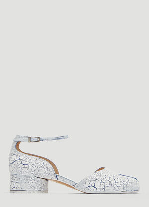 Maison Margiela Cracked Tabi Sandals White mla0235015