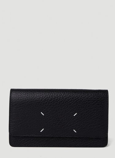 Maison Margiela 포 스티치 라지 체인 지갑 블랙 mla0250026
