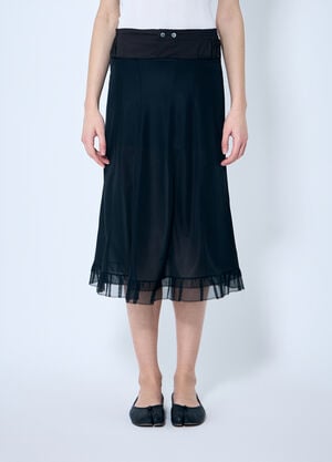 Maison Margiela Satin Midi Skirt Black mla0259011