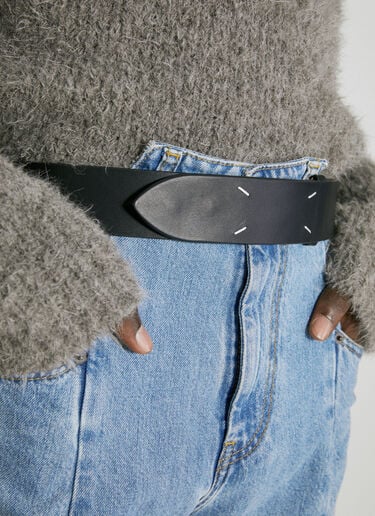 Maison Margiela Four Stitches Leather Belt Black mla0355001