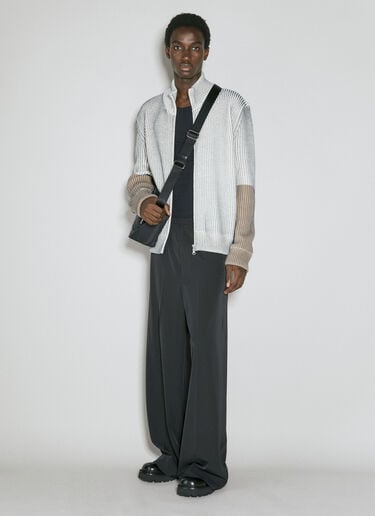 MM6 Maison Margiela 집업 스트라이프 스웨트셔츠 그레이 mmm0153003