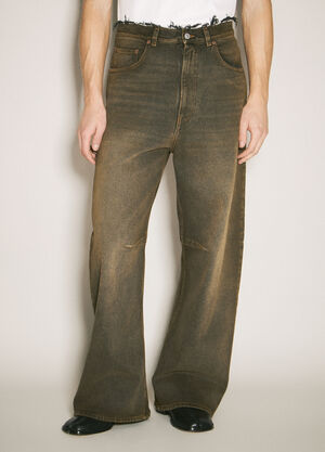 MM6 Maison Margiela Wide-Leg Jeans Brown mmm0158004