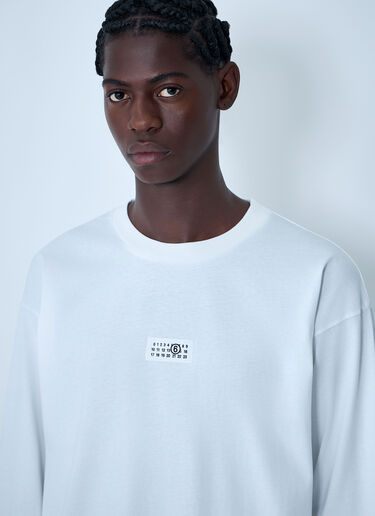 Logo Motif T-Shirt MM6 Maison Margiela Logo Motif T-Shirt White mmm0161005