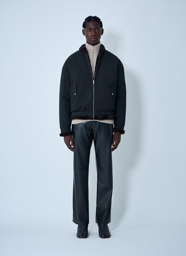 MM6 Maison Margiela Bomber Jacket With Faux Shearling Trim Black mmm0162001