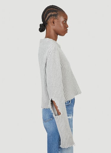 디스트레스트 스웨터 MM6 Maison Margiela 디스트레스트 스웨터 그레이 mmm0251011