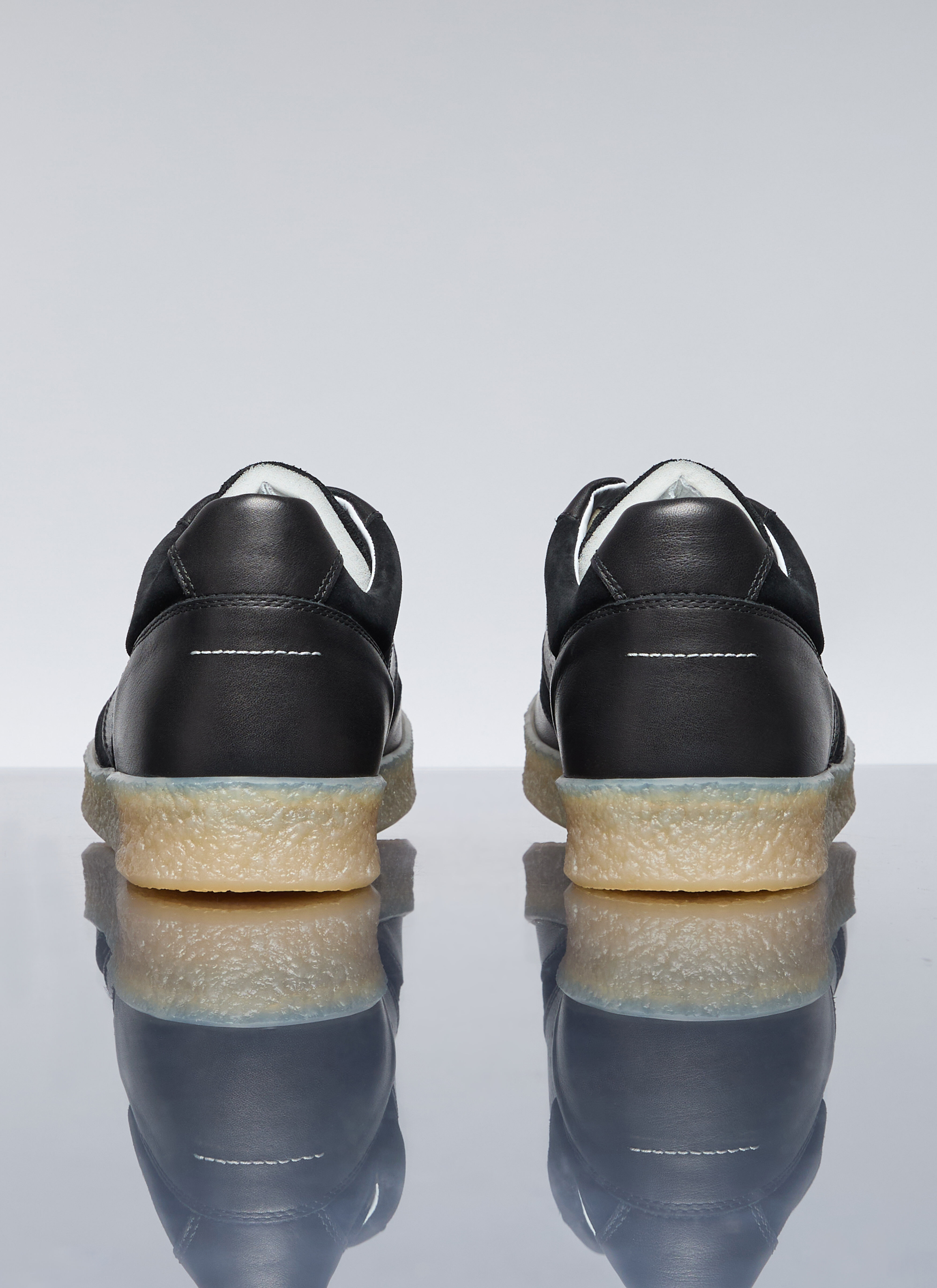 【関税込み】MM6 Maison Margiela ブラック 6 Court スニーカー MM6 Maison Margiela Black 6 Court Sneakers MM6 Maison Margiela