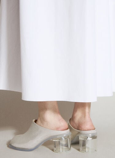 脚趾形状透明高跟一脚蹬穆勒鞋 MM6 Maison Margiela 脚趾形状透明高跟一脚蹬穆勒鞋 米色 mmm0255020