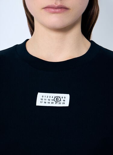 徽标贴饰 T 恤 MM6 Maison Margiela 徽标贴饰 T 恤 黑色 mmm0259005
