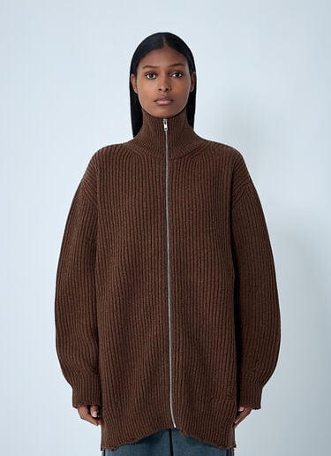 Ribbed Knit Jacket MM6 Maison Margiela Ribbed Knit Jacket Brown mmm0261002