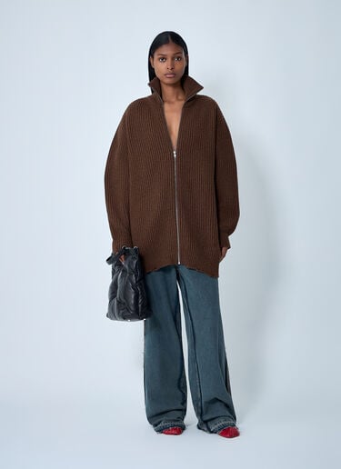 Ribbed Knit Jacket MM6 Maison Margiela Ribbed Knit Jacket Brown mmm0261002