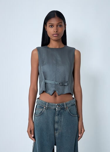 Satin Waistcoat MM6 Maison Margiela Satin Waistcoat Grey mmm0261004