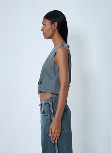 Satin Waistcoat MM6 Maison Margiela Satin Waistcoat Grey mmm0261004