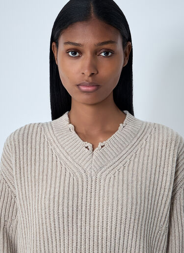 Distressed Sweater MM6 Maison Margiela Distressed Sweater Beige mmm0261007