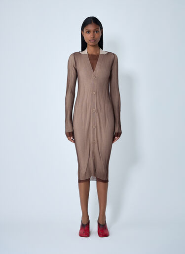 Layered Cardigan Dress MM6 Maison Margiela Layered Cardigan Dress Brown mmm0262005