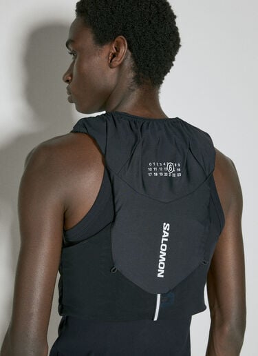 MM6 Maison Margiela x Salomon 로고 아플리케 라이크라 가디건 블랙 mms0354002
