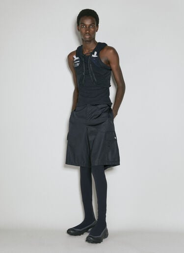 MM6 Maison Margiela x Salomon 로고 아플리케 라이크라 가디건 블랙 mms0354002