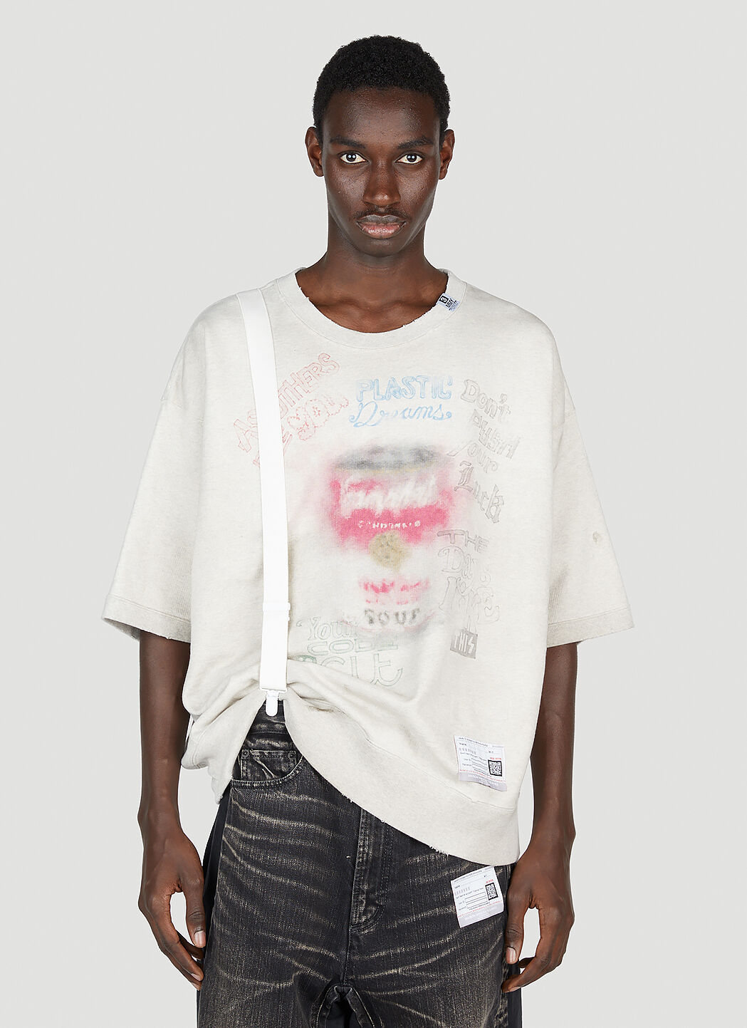 Maison Mihara Yasuhiro Men's' Suspender T-shirt in White