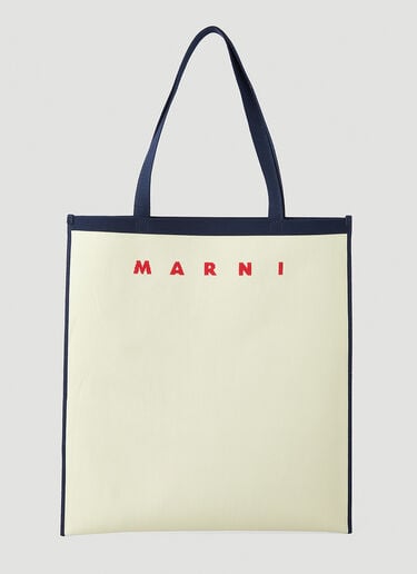 Flat Shopping Tote Bag Marni Flat Shopping Tote Bag Cream mni0147037