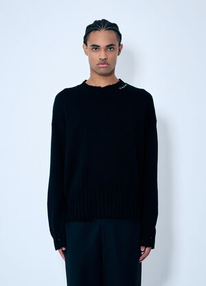 Marni Distressed Cotton Sweater Black mni0159003