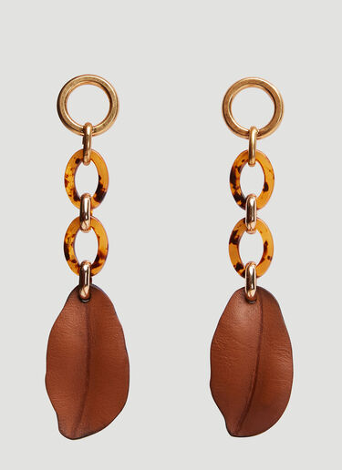 Marni Leaf Earrings Brown mni0239037