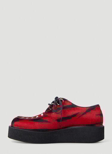 斑马纹厚底 Creeper 系带鞋 Marni 斑马纹厚底 Creeper 系带鞋 红 mni0245025
