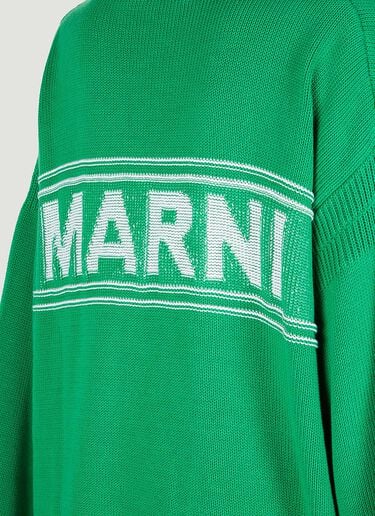 不对称下摆开衫 Marni 不对称下摆开衫 绿色 mni0251008