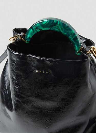 Marni Venice 中号新月托特包 黑色 mni0253060