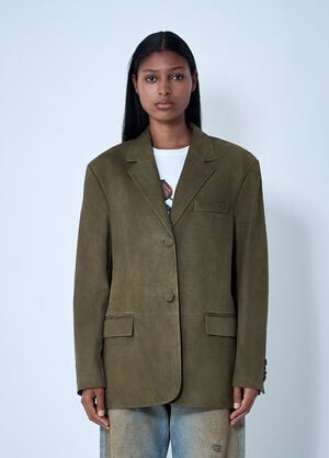 Marni Suede Single-Breasted Blazer Green mni0261005