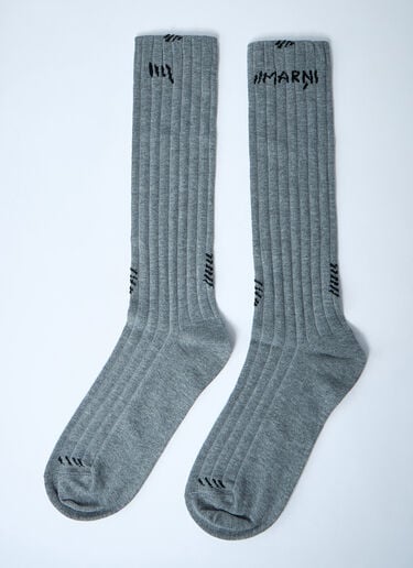 Logo Motif Socks Marni Logo Motif Socks Grey mni0261012