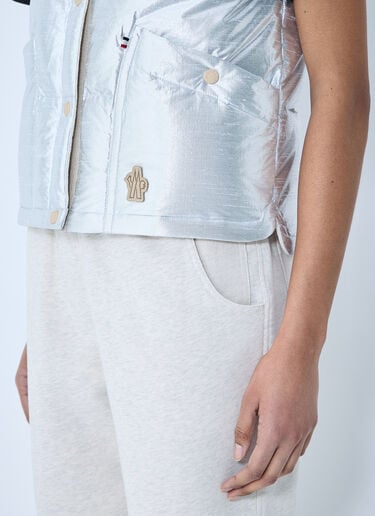 Moncler Grenoble Pinchot Lamé Down Gilet Silver mog0259002